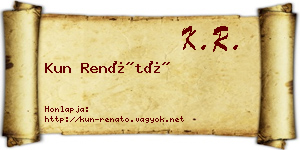 Kun Renátó névjegykártya